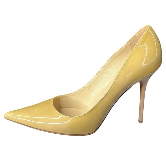 Jimmy Choo Women’s Cream Patent Leather Heels Size 39.5 US 9.5 - Picture 3 of 12
